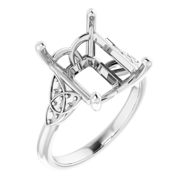 Accented Celtic-Inspired Engagement Ring
