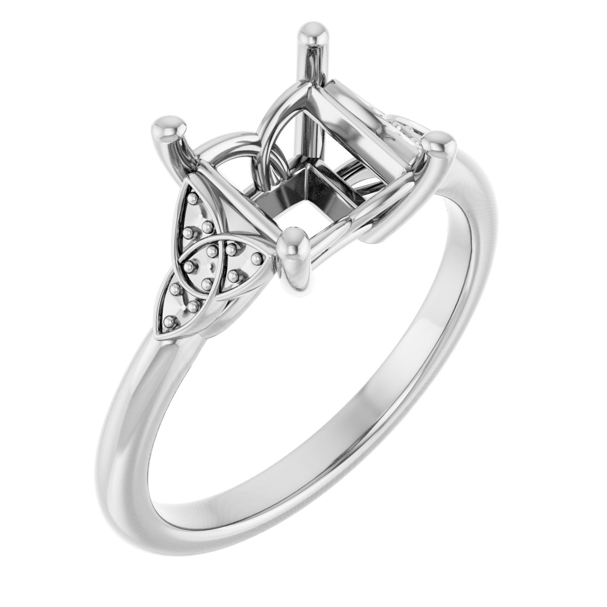 Accented Celtic-Inspired Engagement Ring