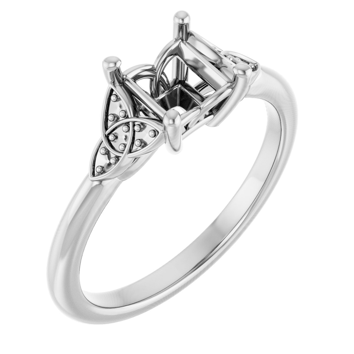 Accented Celtic-Inspired Engagement Ring