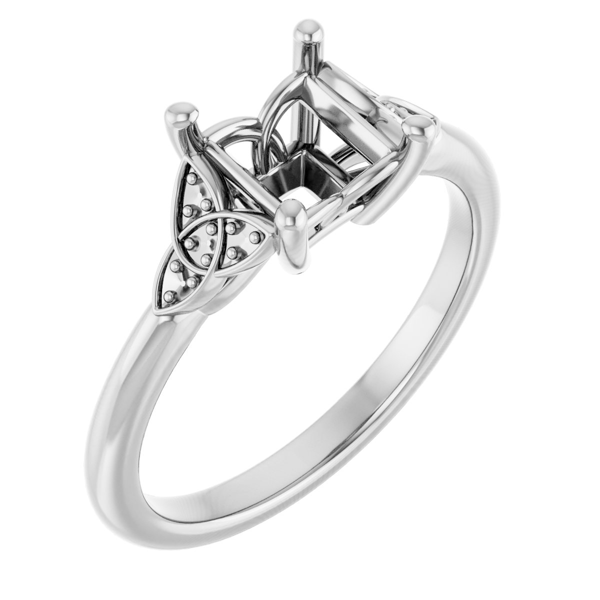 Accented Celtic-Inspired Engagement Ring