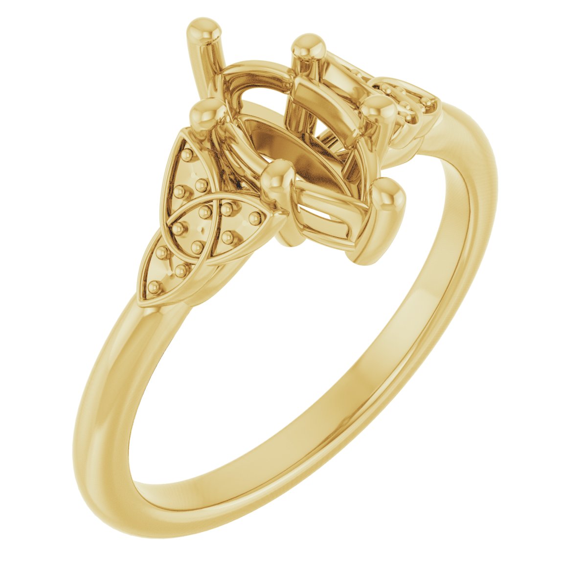 Accented Celtic-Inspired Engagement Ring