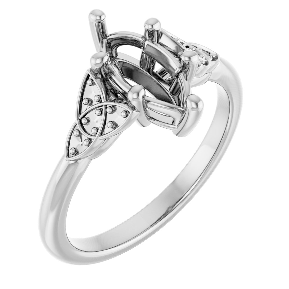 Accented Celtic-Inspired Engagement Ring