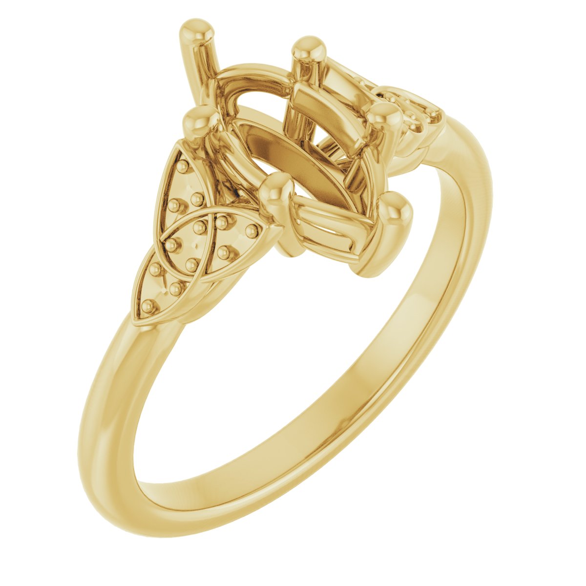 Accented Celtic-Inspired Engagement Ring