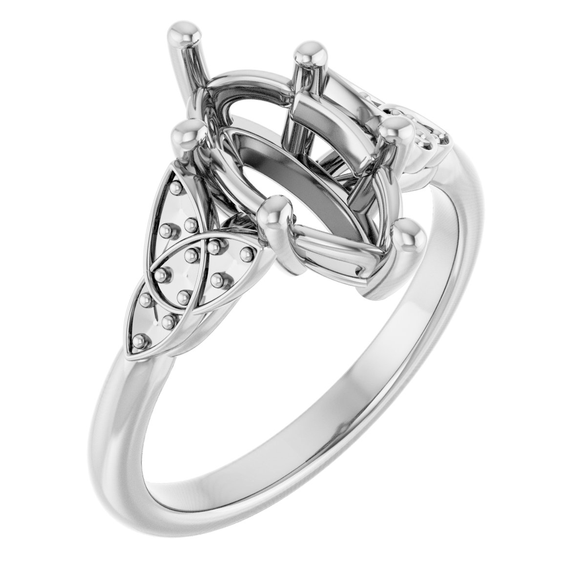 Accented Celtic-Inspired Engagement Ring