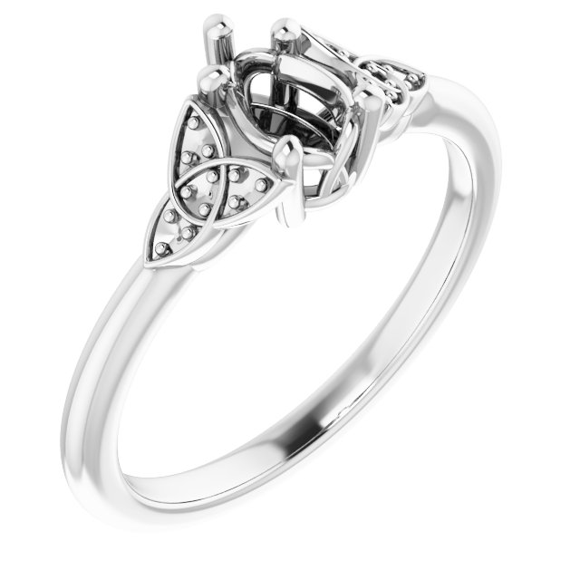 Accented Celtic-Inspired Engagement Ring