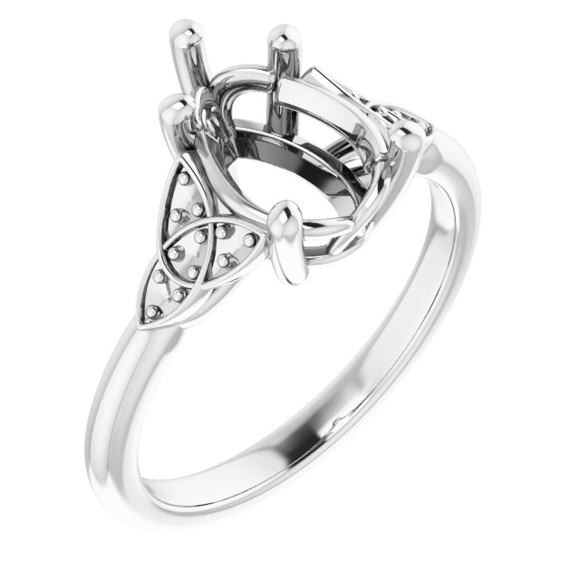 Accented Celtic-Inspired Engagement Ring