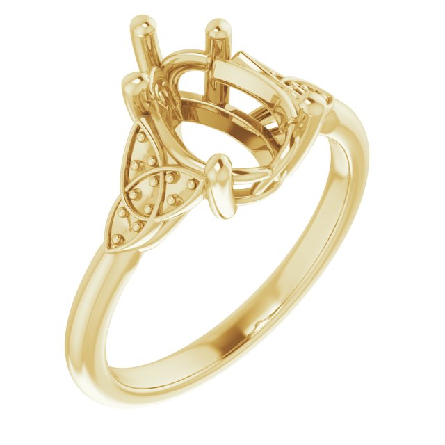 Accented Celtic-Inspired Engagement Ring