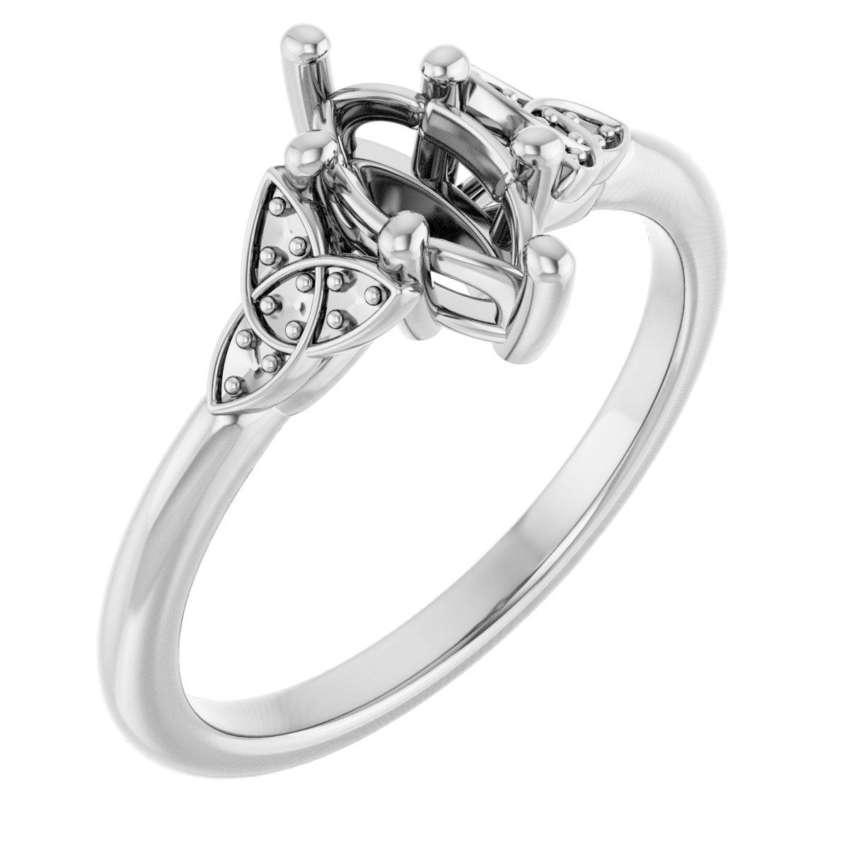 Accented Celtic-Inspired Engagement Ring
