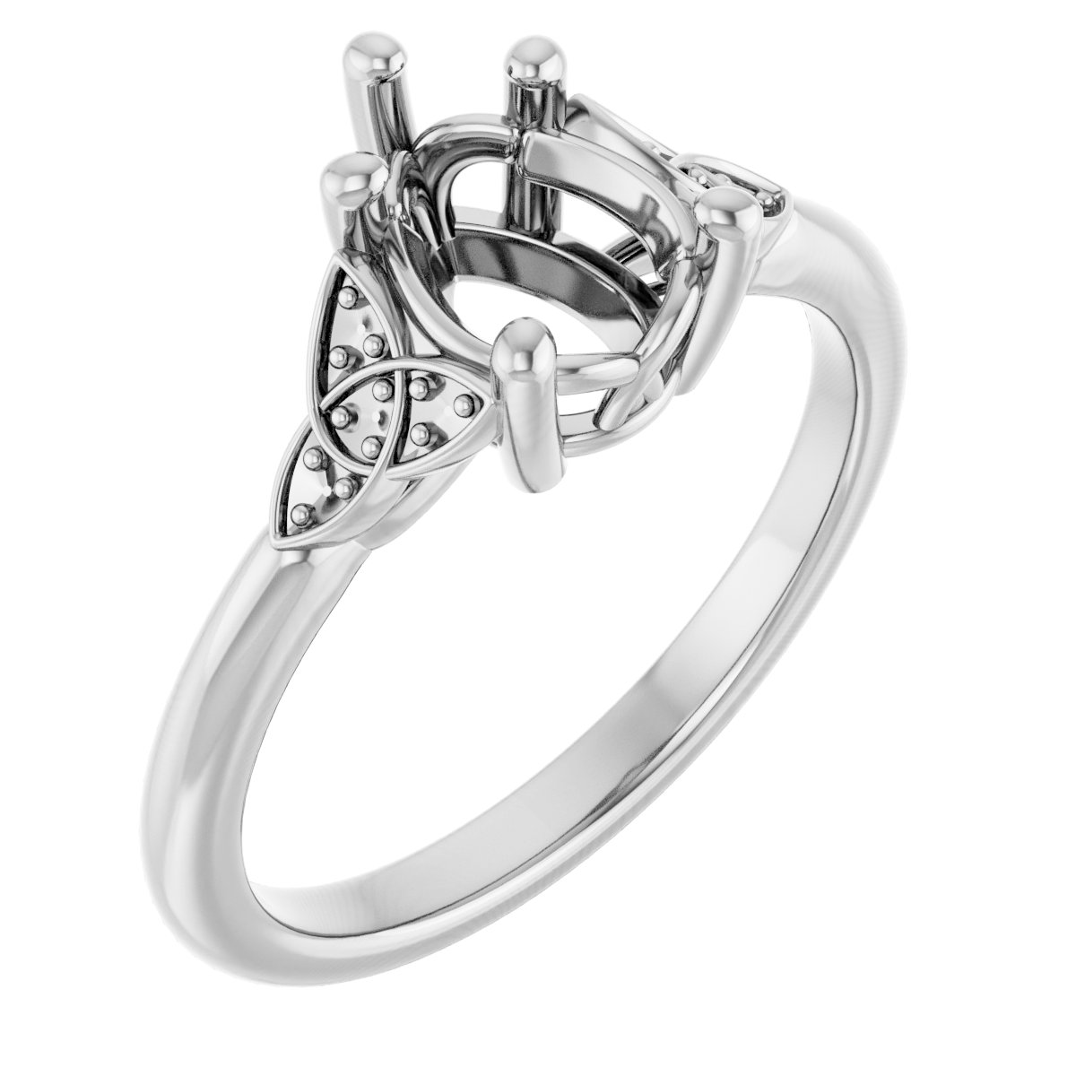 Accented Celtic-Inspired Engagement Ring