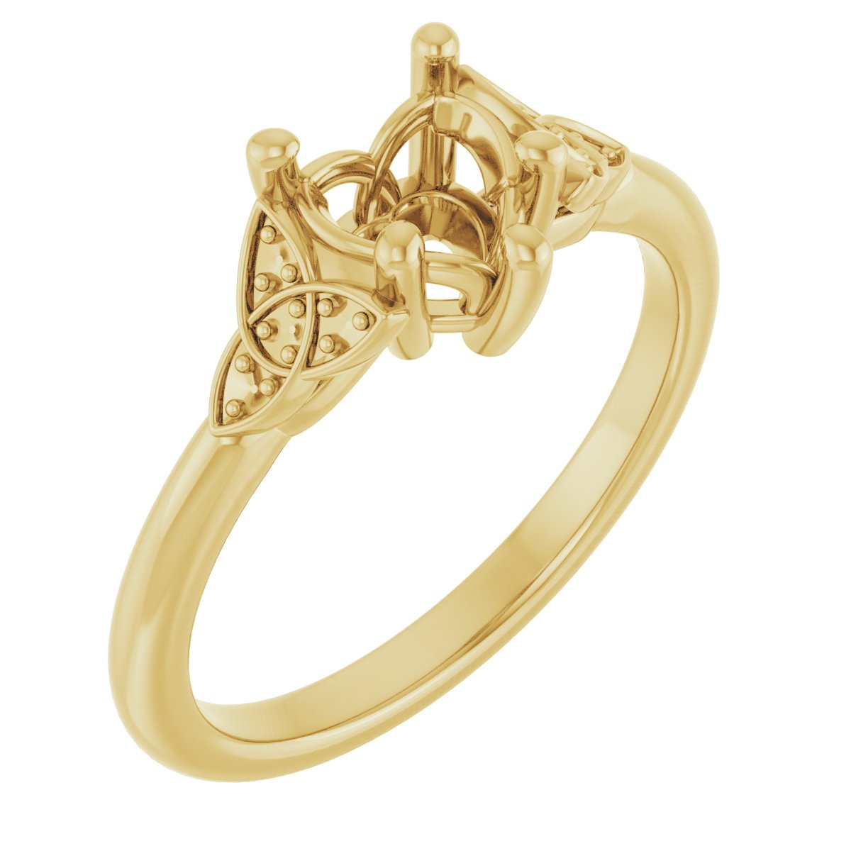 Accented Celtic-Inspired Engagement Ring