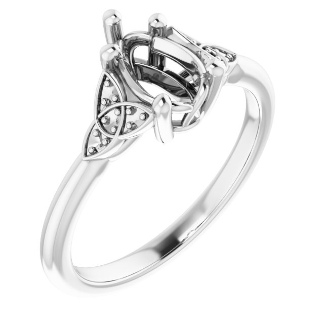Accented Celtic-Inspired Engagement Ring