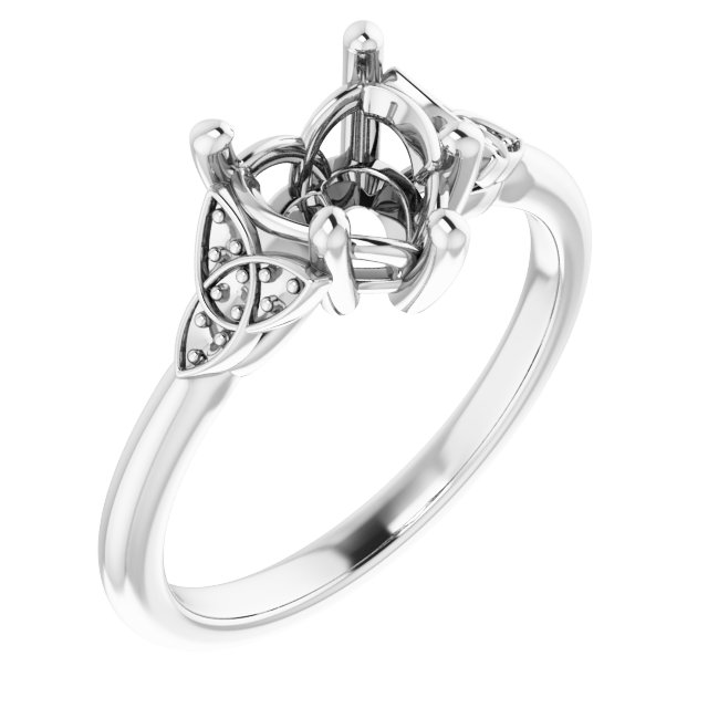 Accented Celtic-Inspired Engagement Ring
