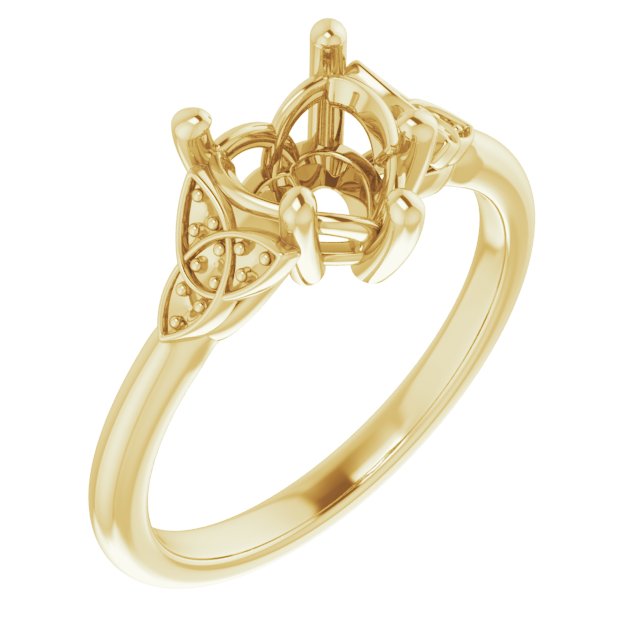 Accented Celtic-Inspired Engagement Ring