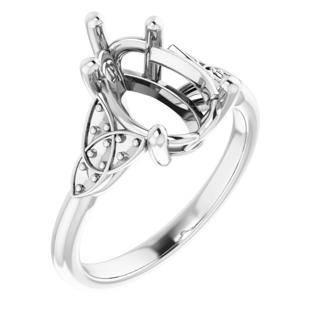 Accented Celtic-Inspired Engagement Ring
