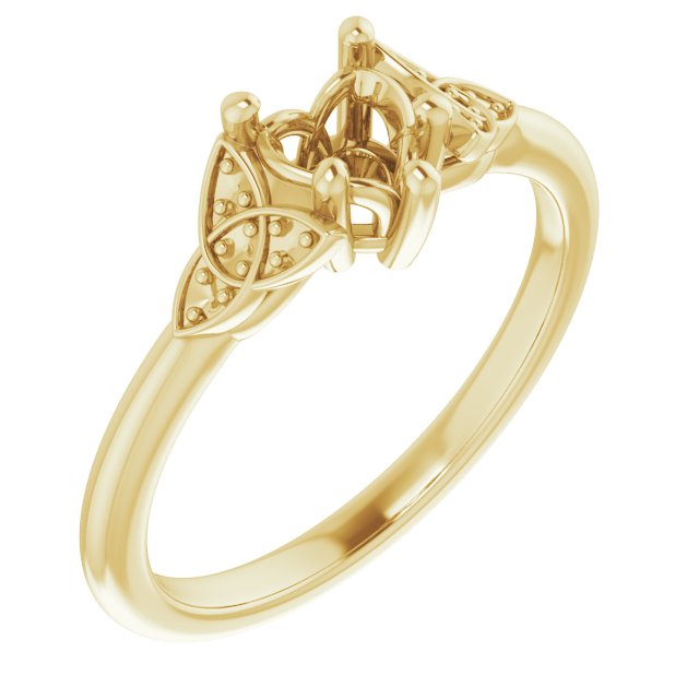 Accented Celtic-Inspired Engagement Ring