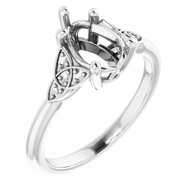 Accented Celtic-Inspired Engagement Ring