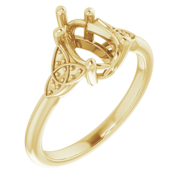 Accented Celtic-Inspired Engagement Ring