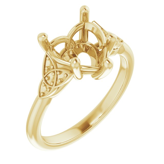 Accented Celtic-Inspired Engagement Ring