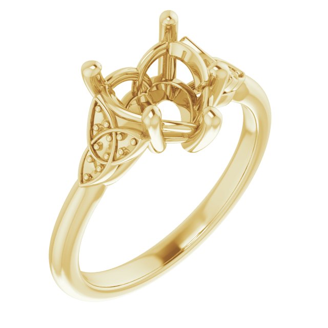 Accented Celtic-Inspired Engagement Ring