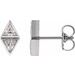 14K White 1/2 CTW Natural Diamond Two-Stone Bezel-Set Earrings