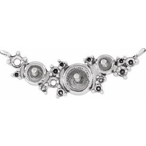 Platinum  Accented Necklace Center for 4-4.5 mm Pearls