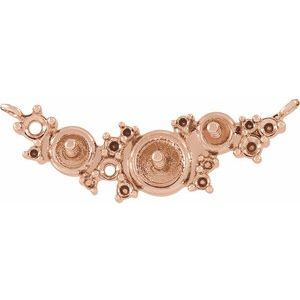 14K Rose  Accented Necklace Center for 4-4.5 mm Pearls