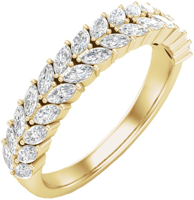 14K Yellow 7/8 CTW Natural Diamond Anniversary Band