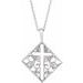 14K White Ornate Pierced Cross 16-18