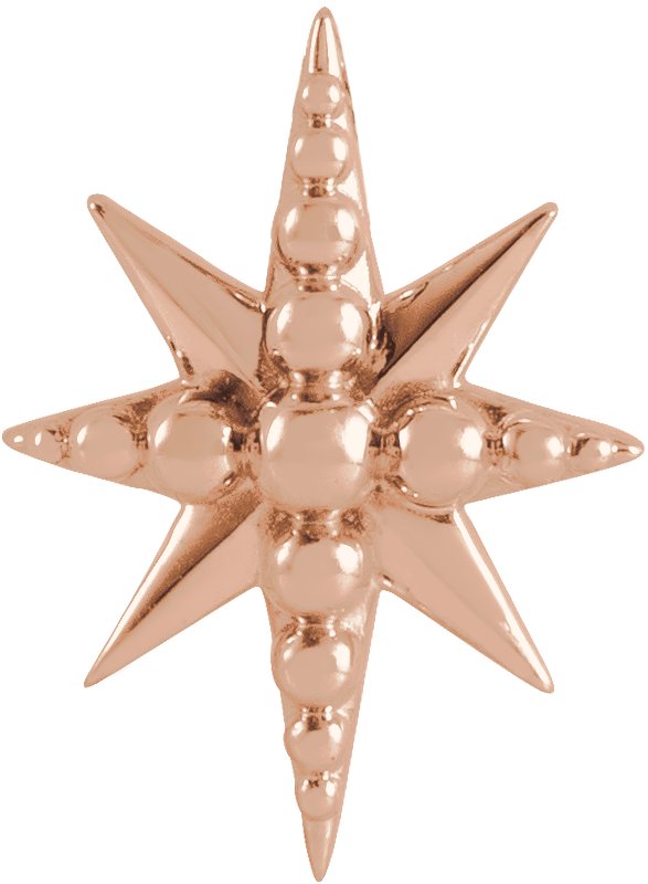 14K Rose Beaded Star Pendant