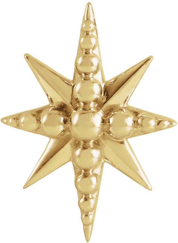 14K Yellow Beaded Star Pendant