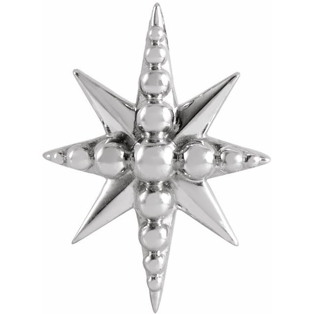 Sterling Silver 14.8x10.7 mm Beaded Starburst Slide Pendant