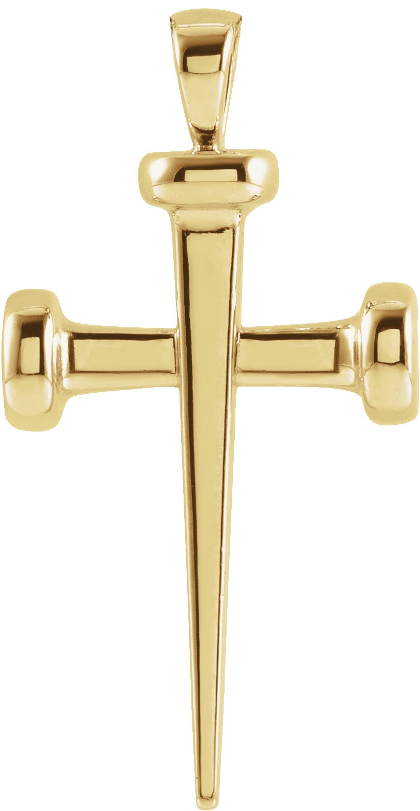 14K Yellow 	28x14.71 mm Nail Cross Pendant Ref 17066016