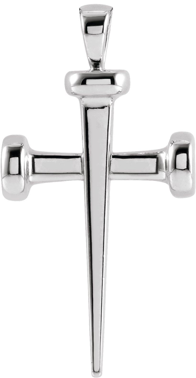 Sterling Silver 	28x14.71 mm Nail Cross Pendant