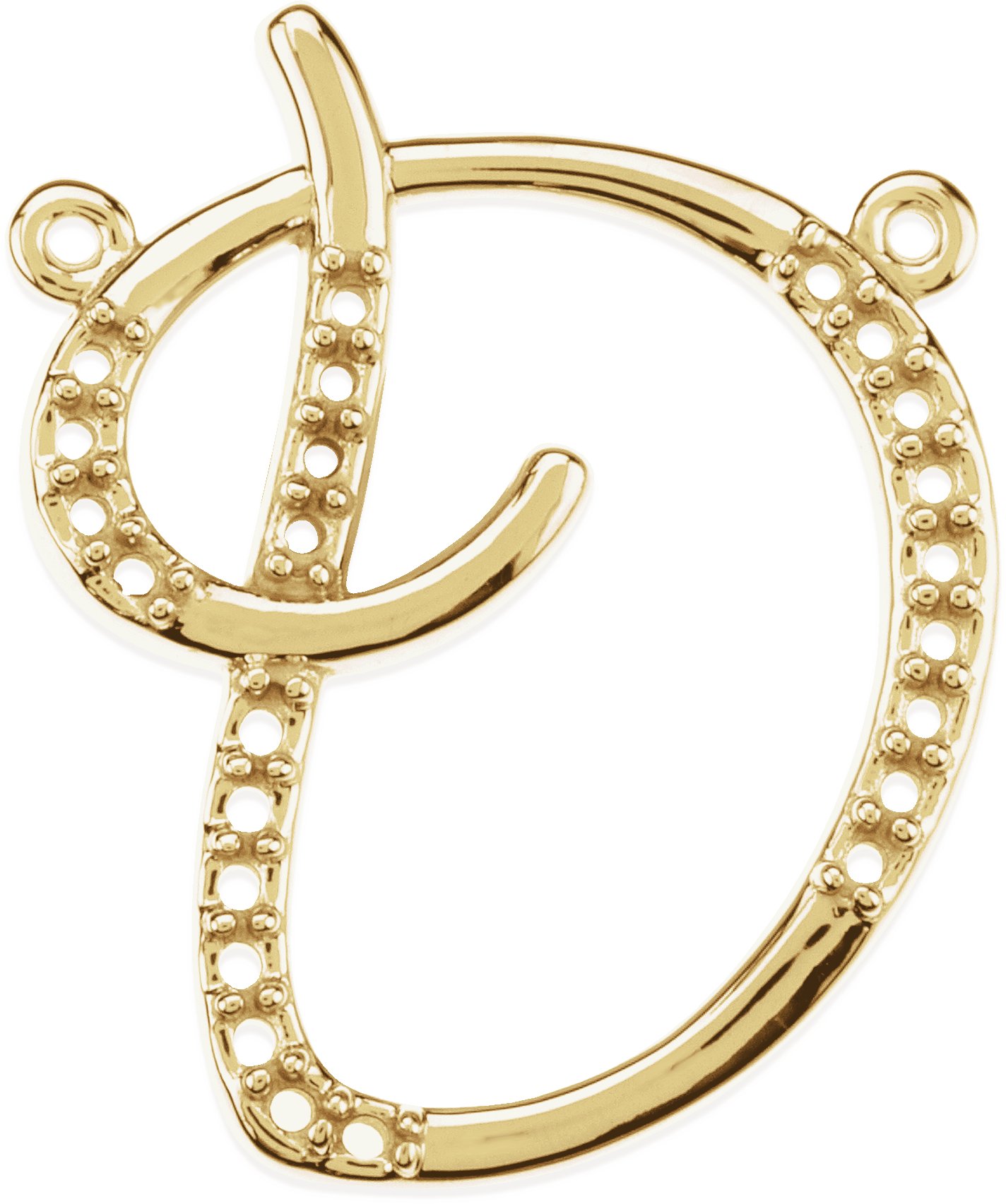 Script Initial Necklace Center