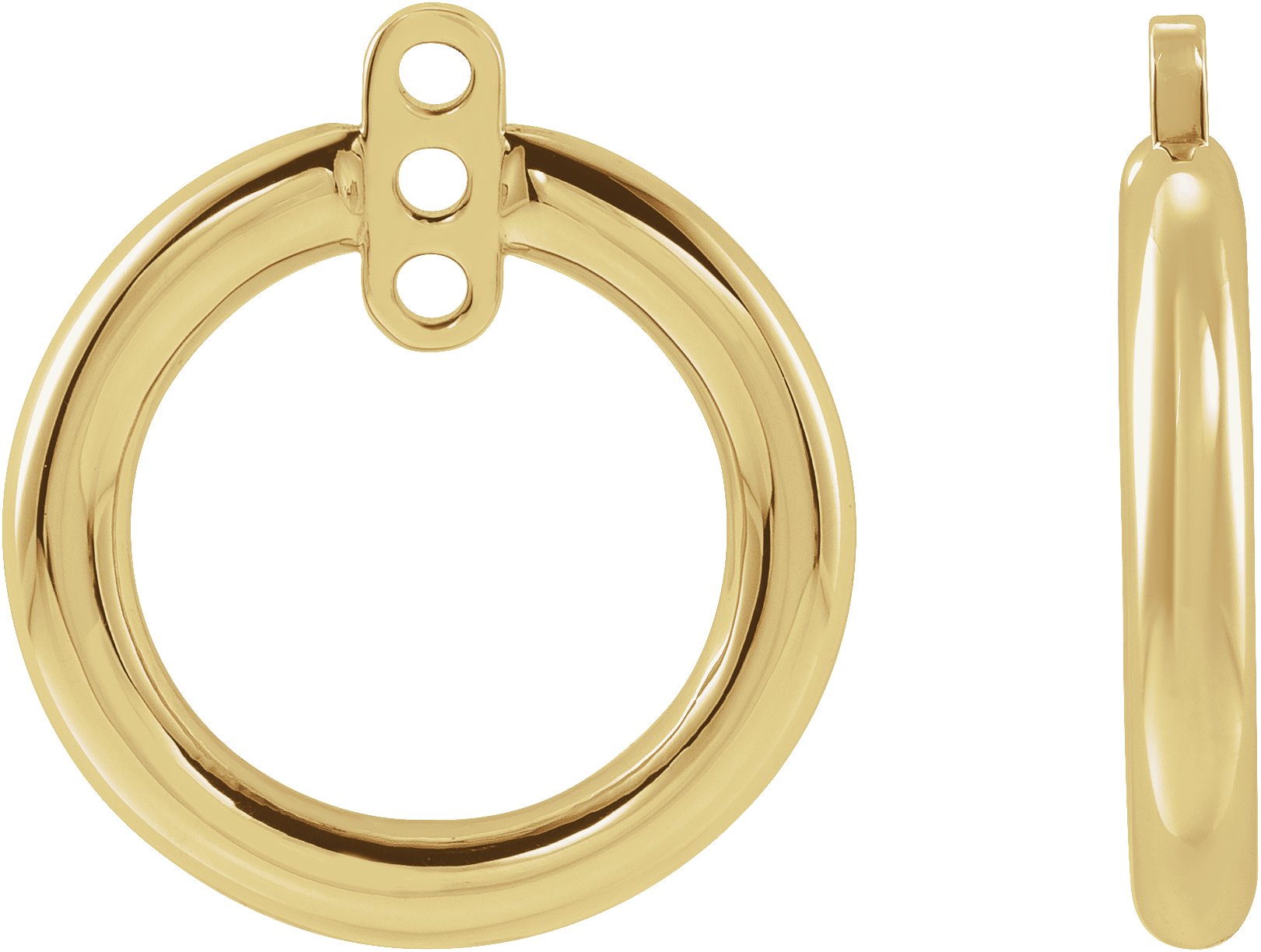 14K Yellow Circle Earring Jackets