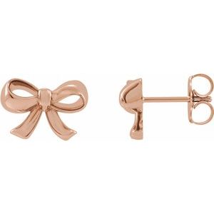 14K Rose Bow Earrings