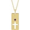 14K Yellow Alexandrite Cross Bar 16 18 inch Necklace Ref. 17077737