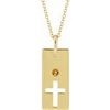 14K Yellow Citrine Cross Bar 16 18 inch Necklace Ref. 17077757