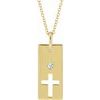 14K Yellow .03 CT Diamond Cross Bar 16 18 inch Necklace Ref. 17077729