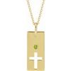 14K Yellow Peridot Cross Bar 16 18 inch Necklace Ref. 17077745
