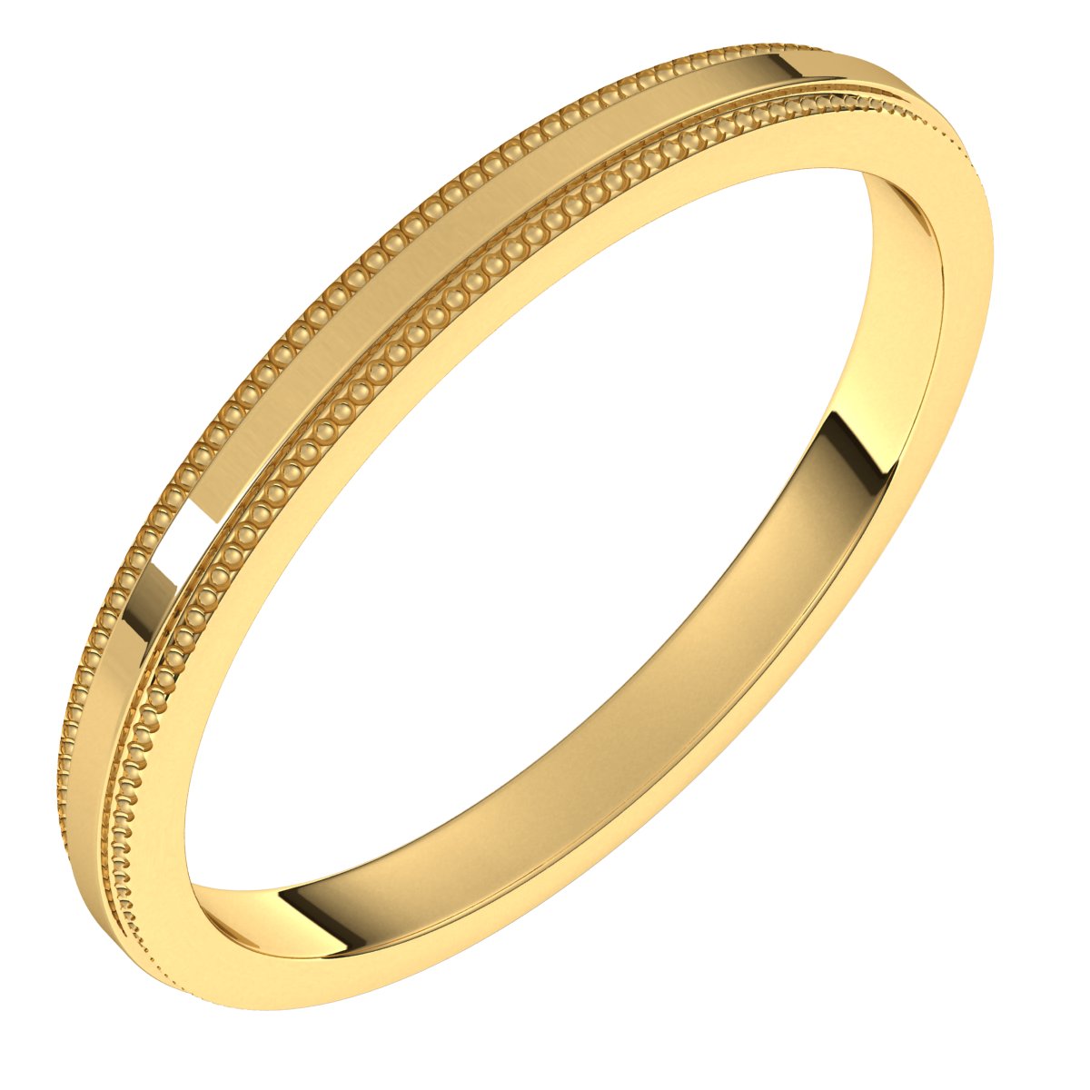 Milgrain Stepped-Edge Flat Band