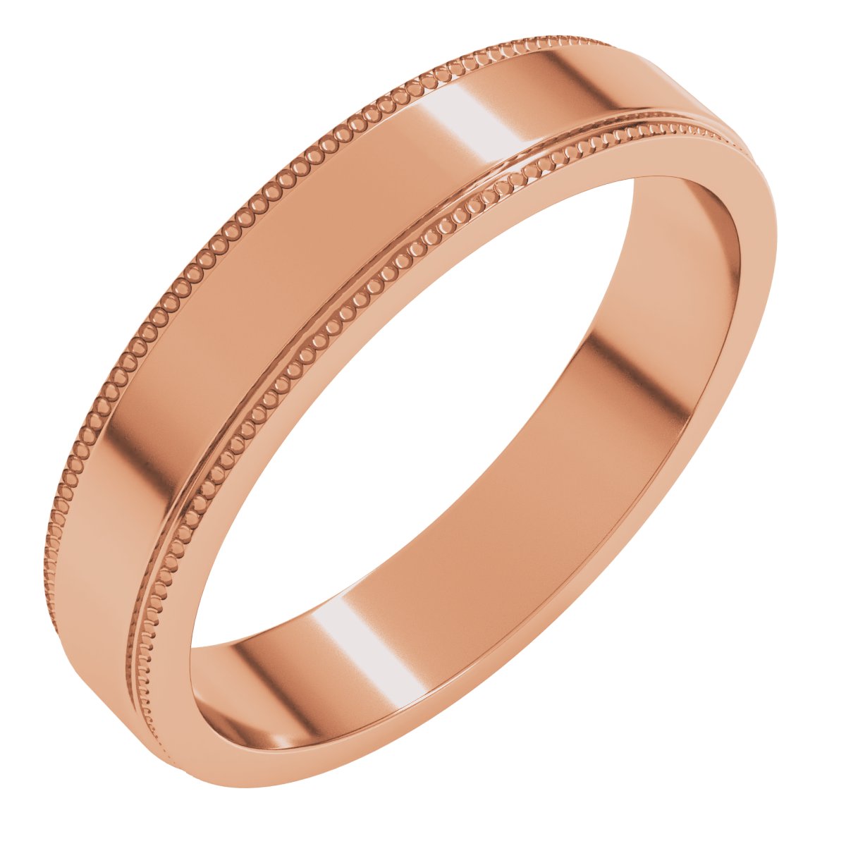Milgrain Stepped-Edge Flat Band