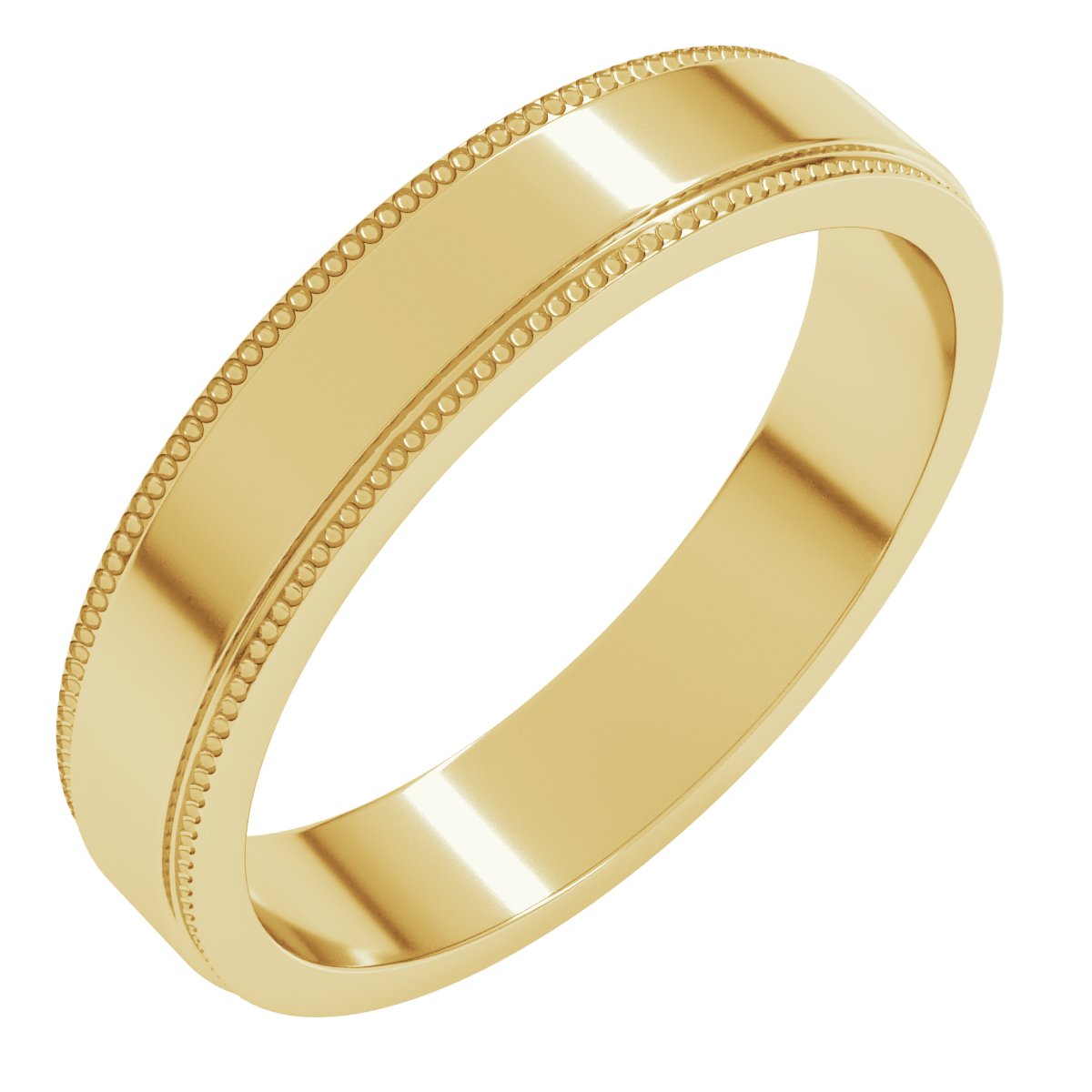 Milgrain Stepped-Edge Flat Band