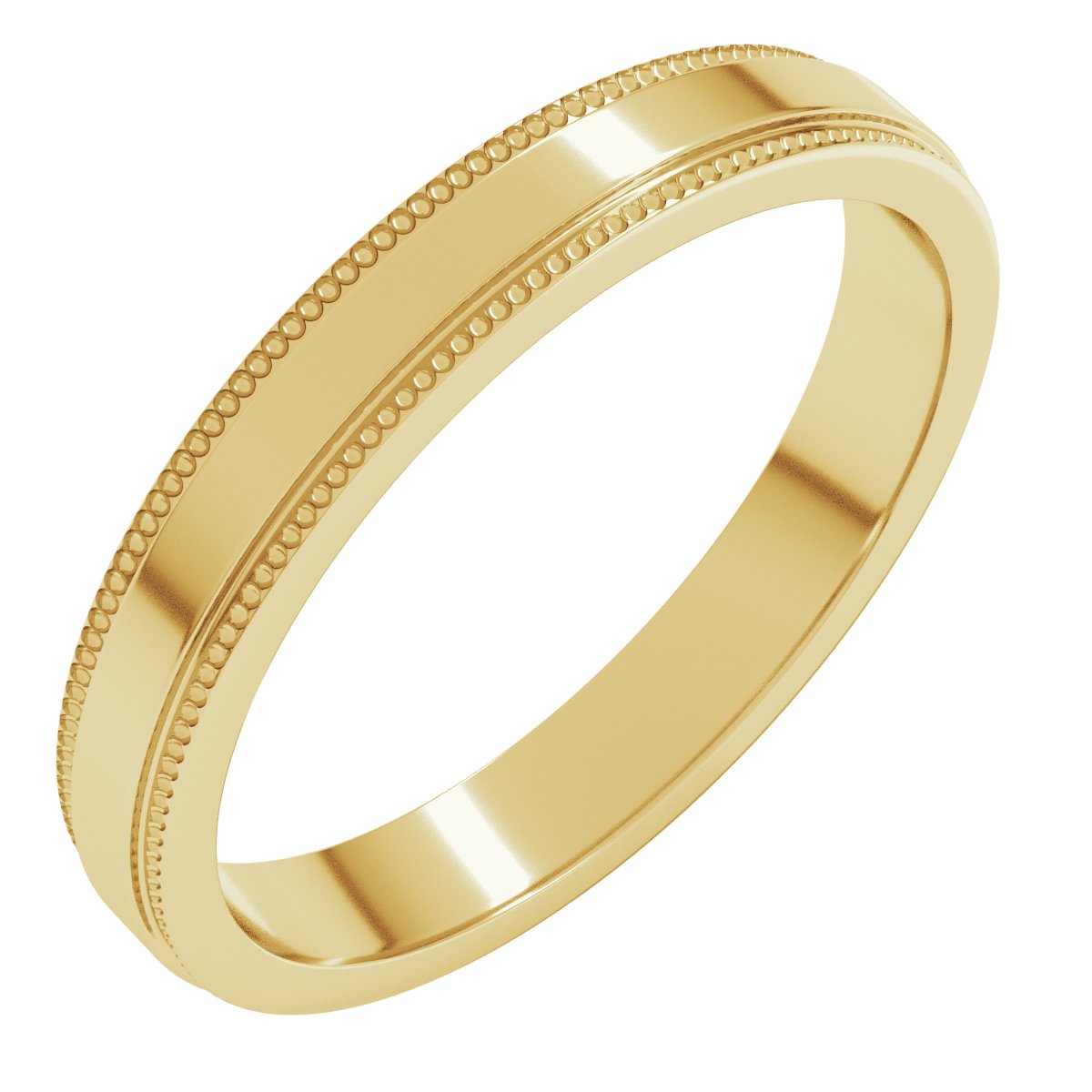 Milgrain Stepped-Edge Flat Band