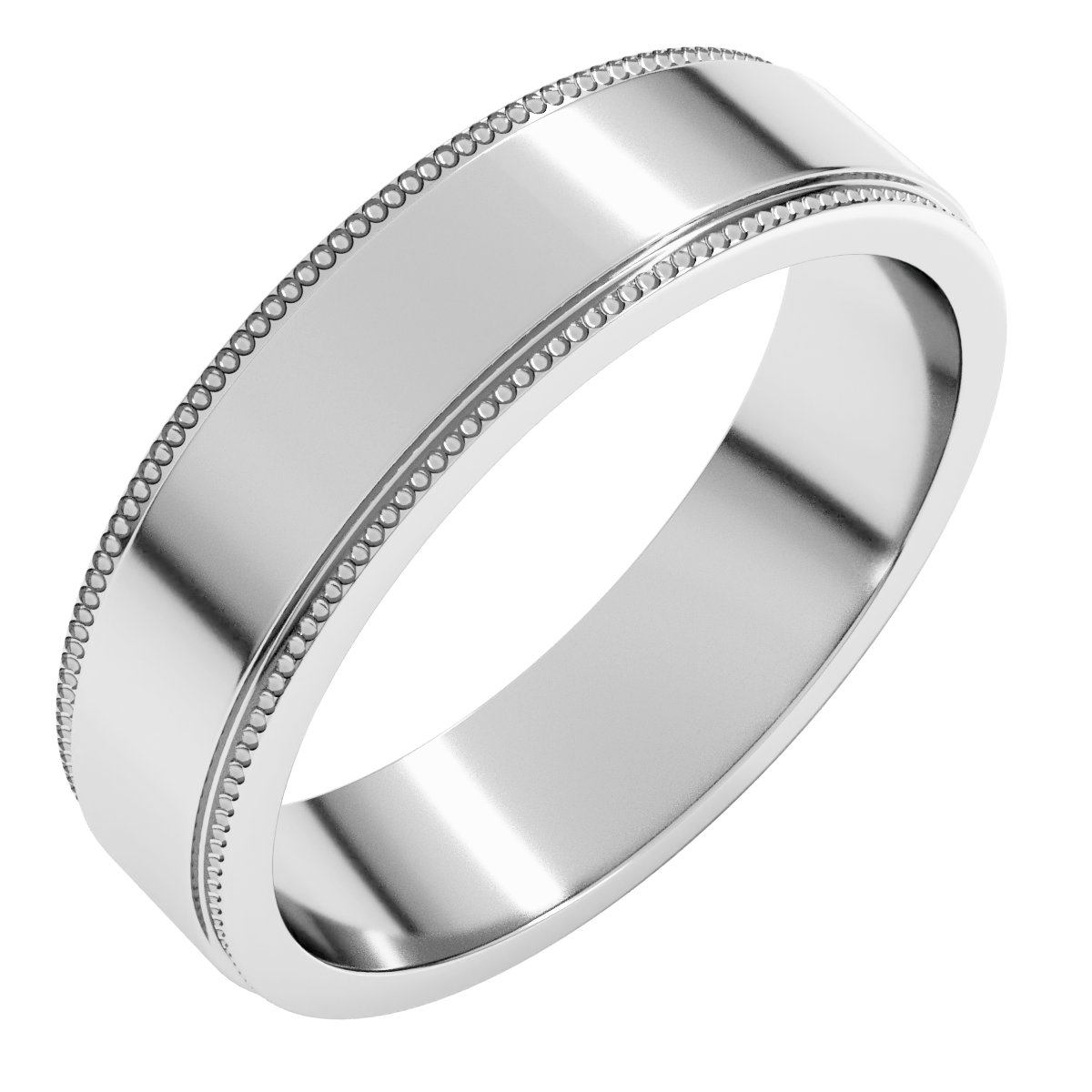 Milgrain Stepped-Edge Flat Band