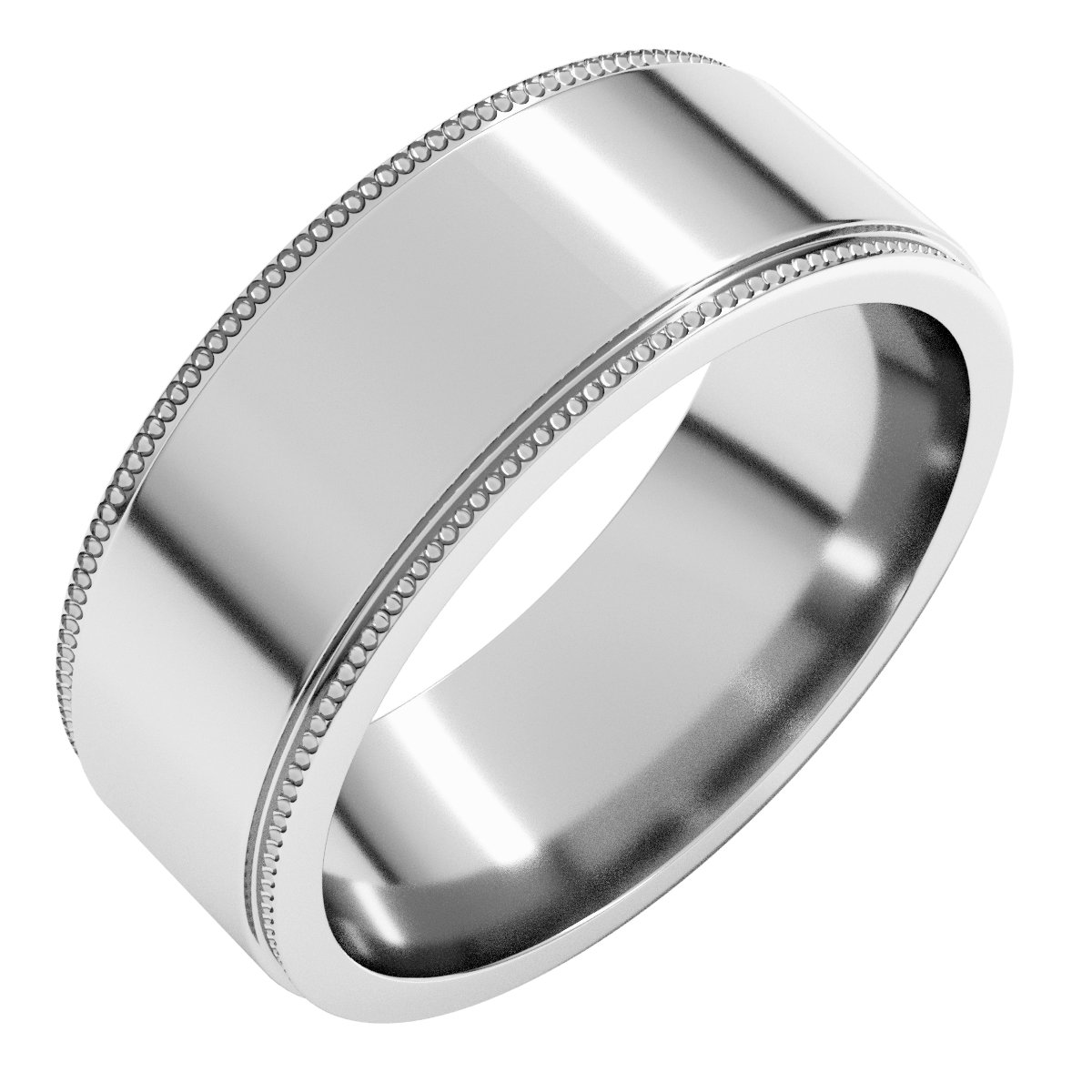 Milgrain Stepped-Edge Flat Band