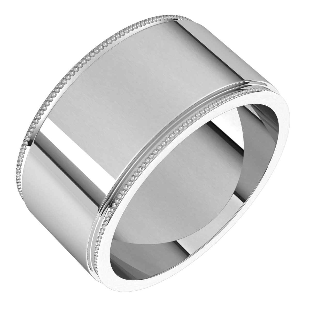 Milgrain Stepped-Edge Flat Band