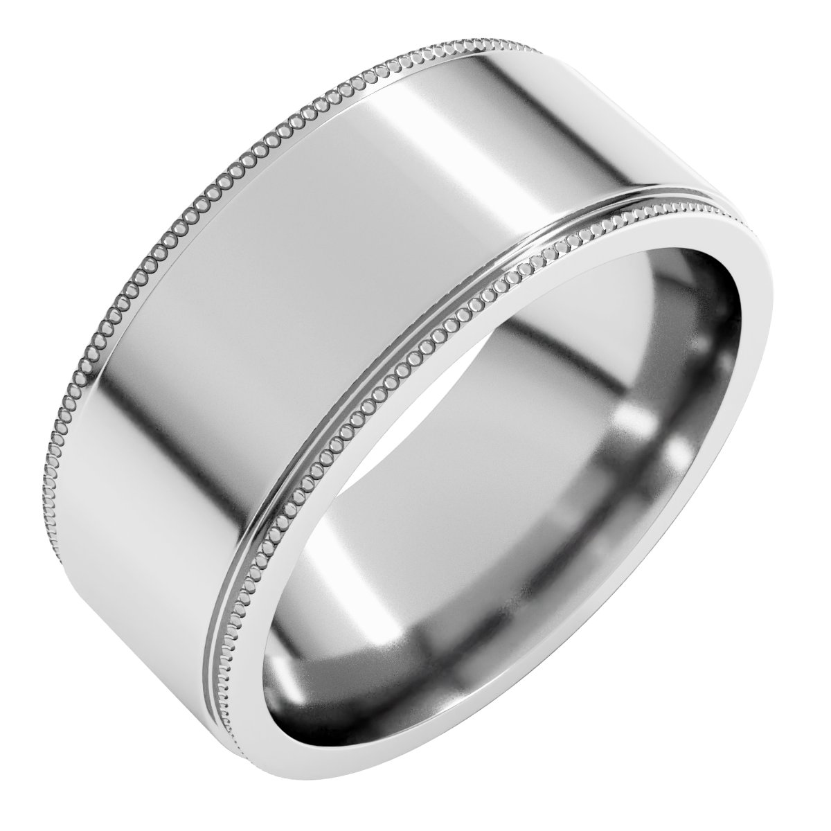 Milgrain Stepped-Edge Flat Band