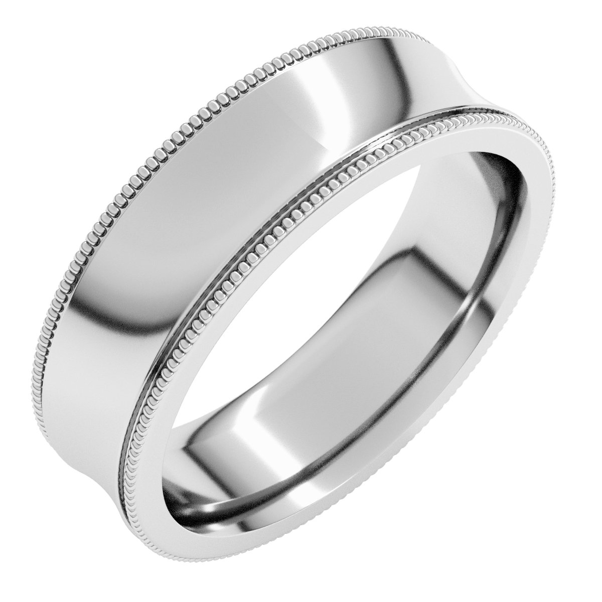 Milgrain Comfort-Fit Concave Band