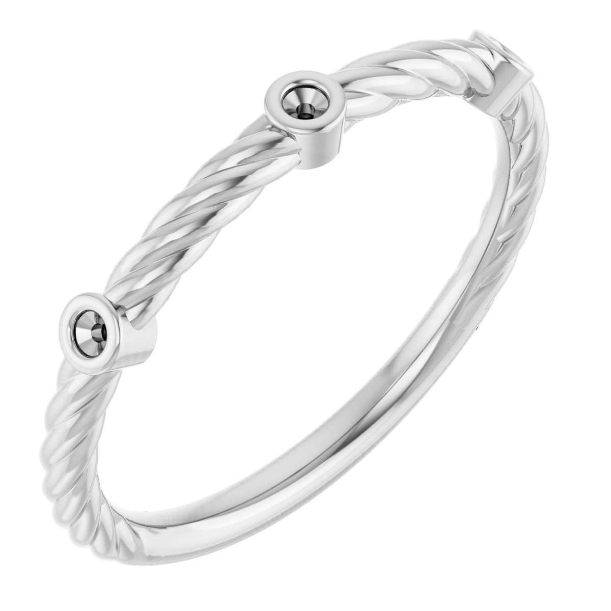 Bezel-Set Three-Stone Rope Anniversary Band